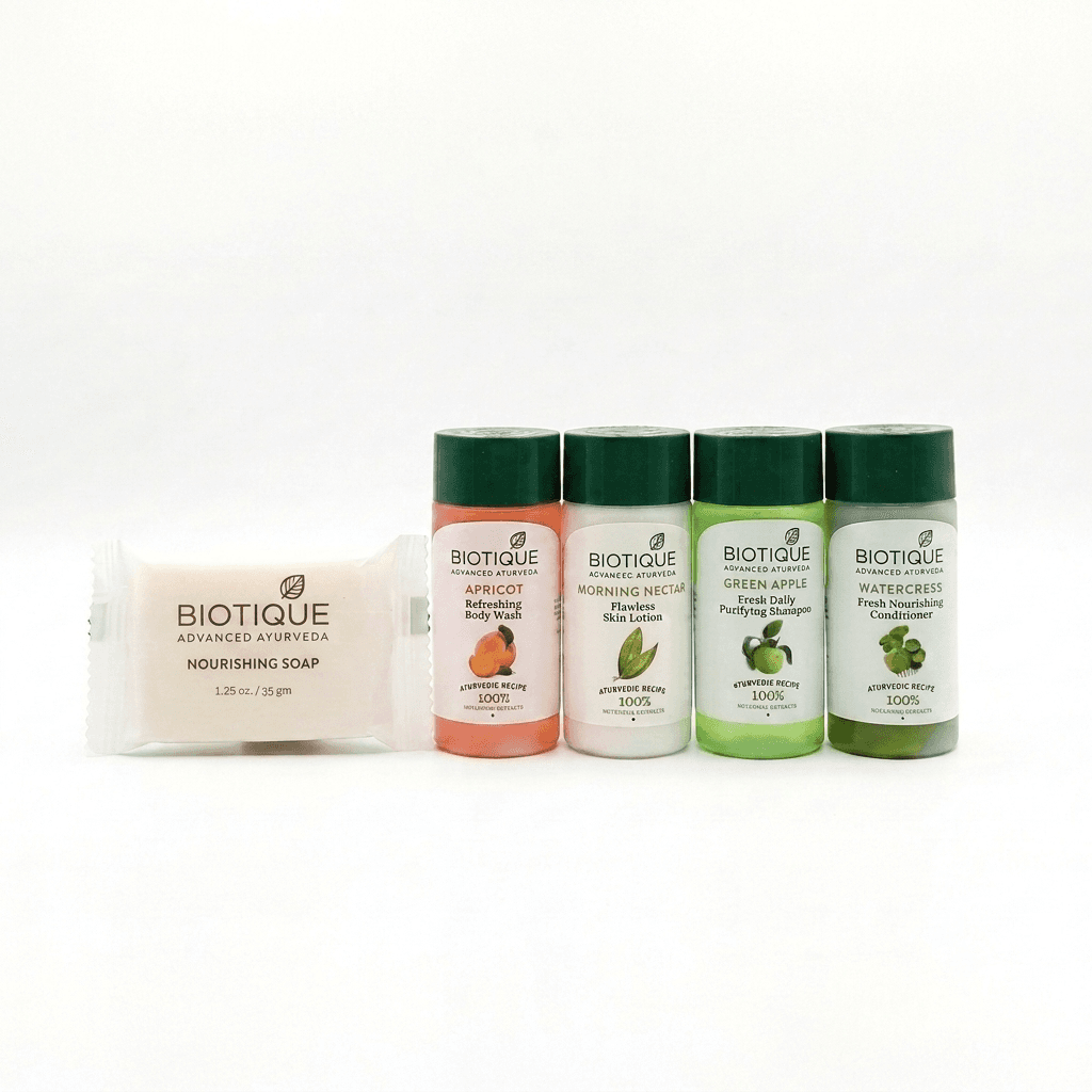 Biotique bath care kit for hotels, resorts, 35 ml, and 35 grams soap